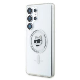 Case Karl Lagerfeld Button Choupette Head Printed Logo MagSafe Samsung Galaxy S25 Ultra white | Techbox