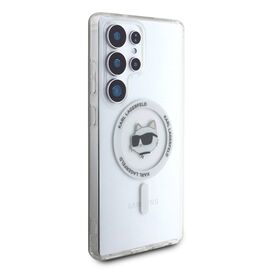 Case Karl Lagerfeld Button Choupette Head Printed Logo MagSafe Samsung Galaxy S25 Ultra white | Techbox