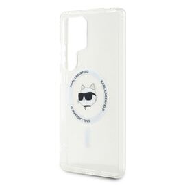 Case Karl Lagerfeld Button Choupette Head Printed Logo MagSafe Samsung Galaxy S25 Ultra white | Techbox