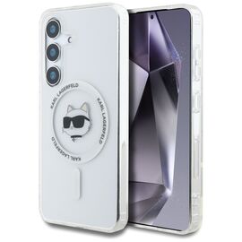 Case Karl Lagerfeld Button Choupette Head Printed Logo MagSafe Samsung Galaxy S25 white | Techbox