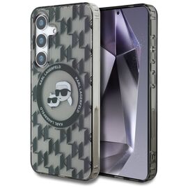 Case Karl Lagerfeld Button Karl&amp;Choupette Heads On KL Pattern MagSafe Samsung Galaxy S25 black - Samsung Cases - Cases - Techbox