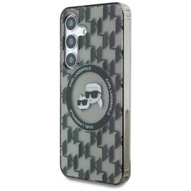 Case Karl Lagerfeld Button Karl&amp;Choupette Heads On KL Pattern MagSafe Samsung Galaxy S25 black - Samsung Cases - Cases - Techbox