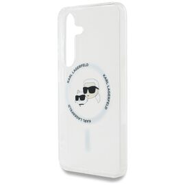 Case Karl Lagerfeld Button Karl &amp; Choupette Heads Printed Logo MagSafe Samsung Galaxy S25 white | Techbox