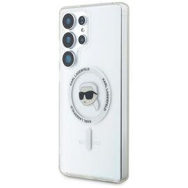 Case Karl Lagerfeld Button Karl Head Printed Logo MagSafe Samsung Galaxy S25 Ultra white - Samsung Cases - Cases - Techbox