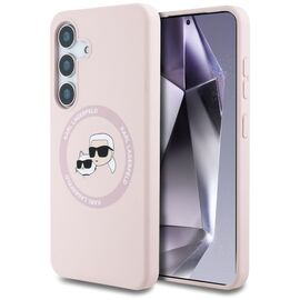 Karl Lagerfeld Silicone Double Heads And Circle MagSafe Samsung Galaxy S25 Case Pink - Samsung Cases - Cases - Techbox