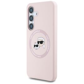 Karl Lagerfeld Silicone Double Heads And Circle MagSafe Samsung Galaxy S25 Case Pink - Samsung Cases - Cases - Techbox