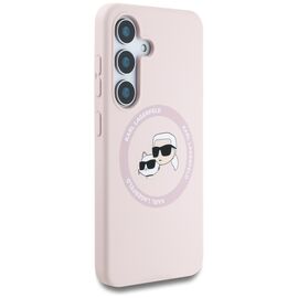 Karl Lagerfeld Silicone Double Heads And Circle MagSafe Samsung Galaxy S25 Case Pink - Samsung Cases - Cases - Techbox