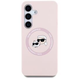 Karl Lagerfeld Silicone Double Heads And Circle MagSafe Samsung Galaxy S25 Plus Case Pink - Samsung Cases - Cases - Techbox