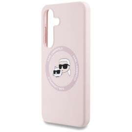 Karl Lagerfeld Silicone Double Heads And Circle MagSafe Samsung Galaxy S25 Plus Case Pink - Samsung Cases - Cases - Techbox