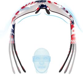 Rockbros Cycling Glasses Photochromic with UV Protection and Corrective Insert 14120008002 - USA Pattern - White - Bicycle - Sports & Fitness - Techbox