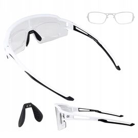 Rockbros Cycling Glasses Photochromic with UV Protection and Corrective Insert - White - Bicycle - Sports & Fitness - Techbox