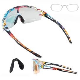 Rockbros Photochromic Cycling Glasses with UV Protection and Corrective Insert - Multicolor - Bicycle - Sports & Fitness - Techbox