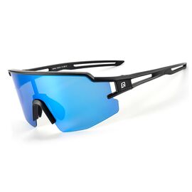 Rockbros Polarized Cycling Glasses with UV Protection and Corrective Insert Blue Lenses - Black | Techbox