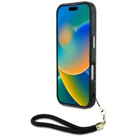 Guess HC IML Leopard Triangle Cord Strap MagSafe iPhone 16 Case - Brown | Techbox