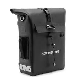 Rockbros Bike Bag with Backpack Function, Waterproof, with Helmet Attachment 18l - Black | Techbox