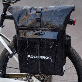 Rockbros Bike Bag with Backpack Function, Waterproof, with Helmet Attachment 18l - Black | Techbox