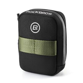 Rockbros Mini Saddle Bag with CO2 Cartridge Holder - Black/Green | Techbox