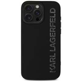 Karl Lagerfeld HC 3D Rubber Elongated Glitter iPhone 16 Pro Case - Black | Techbox