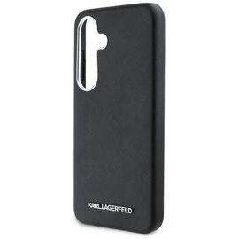 Karl Lagerfeld Saffiano Full Wrapped Elongated Metal Logo MagSafe Case for Samsung Galaxy S25 - Black | Techbox