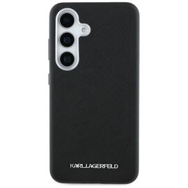 Karl Lagerfeld Saffiano Full Wrapped Elongated Metal Logo MagSafe Case for Samsung Galaxy S25+ - Black | Techbox