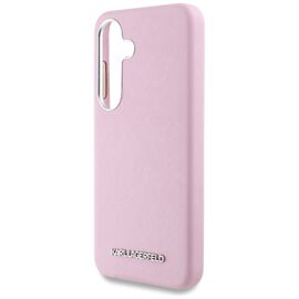 Karl Lagerfeld Saffiano Full Wrapped Elongated Metal Logo MagSafe Case for Samsung Galaxy S25 - Pink | Techbox