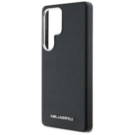 Karl Lagerfeld Saffiano Full Wrapped Elongated Metal Logo MagSafe Case for Samsung Galaxy S25 Ultra - Black | Techbox