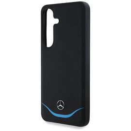 Mercedes Leather Contrasted Blue Horizontal Curve MagSafe Case for Samsung Galaxy S25 - Black | Techbox