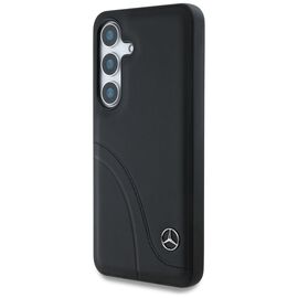 Mercedes Leather Curved Stitches Case for Samsung Galaxy S25 - Black | Techbox