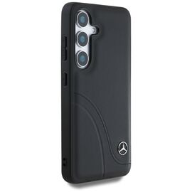 Mercedes Leather Curved Stitches Case for Samsung Galaxy S25 - Black | Techbox
