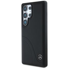 Mercedes Leather Curved Stitches Case for Samsung Galaxy S25 Ultra - Black | Techbox