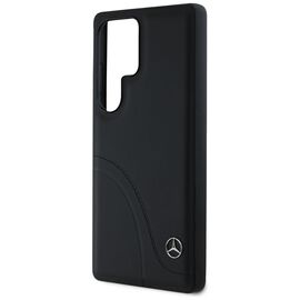 Mercedes Leather Curved Stitches Case for Samsung Galaxy S25 Ultra - Black | Techbox