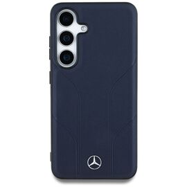 Mercedes Leather Debossed Lines MagSafe Case for Samsung Galaxy S25 - Blue | Techbox