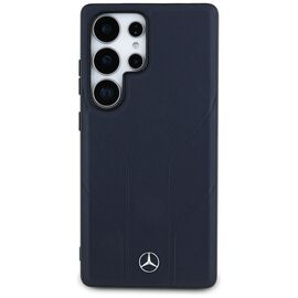 Mercedes Leather Debossed Lines MagSafe Case for Samsung Galaxy S25 Ultra - Blue - Samsung Cases - Cases - Techbox