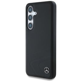 Mercedes Leather Horizontal Debossed Curves MagSafe Case for Samsung Galaxy S25 - Black - Samsung Cases - Cases - Techbox