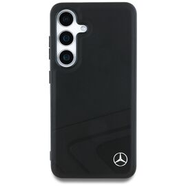 Mercedes Leather Horizontal Debossed Curves MagSafe Case for Samsung Galaxy S25 - Black - Samsung Cases - Cases - Techbox