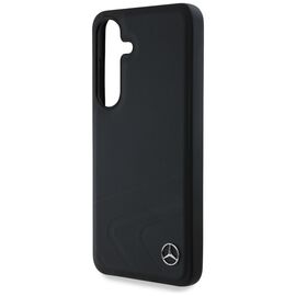 Mercedes Leather Horizontal Debossed Curves MagSafe Case for Samsung Galaxy S25 - Black - Samsung Cases - Cases - Techbox