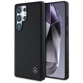 Mercedes Leather Horizontal Debossed Curves MagSafe Case for Samsung Galaxy S25 Ultra - Black - Samsung Cases - Cases - Techbox