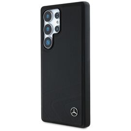 Mercedes Leather Horizontal Debossed Curves MagSafe Case for Samsung Galaxy S25 Ultra - Black - Samsung Cases - Cases - Techbox