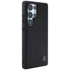 Mercedes Leather Horizontal Debossed Curves MagSafe Case for Samsung Galaxy S25 Ultra - Black - Samsung Cases - Cases - Techbox