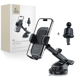 Tech-Protect V8 Car Holder for Dashboard, Windshield or Air Vent Mount - Black