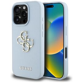 Guess Grained Big 4G Logo Small Classic Logo case for iPhone 16 Pro Max - blue - Apple Cases - Cases - Techbox