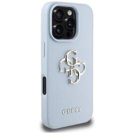 Guess Grained Big 4G Logo Small Classic Logo case for iPhone 16 Pro Max - blue - Apple Cases - Cases - Techbox
