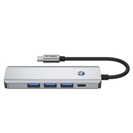 Tech-Protect HB01 HUB Adapter 5in1 USB-C + USB3.0 + HDMI 4K 60Hz + PD100W - gray | Techbox