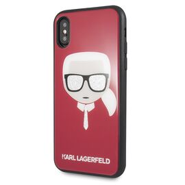 Karl Lagerfeld Iconic Glitter Karl`s Head iPhone X / Xs Case - Red | Techbox