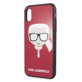 Karl Lagerfeld Iconic Glitter Karl`s Head iPhone X / Xs Case - Red | Techbox