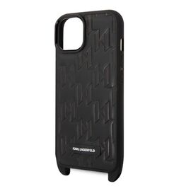 Karl Lagerfeld Monogram Plaque Logo Strap Case for iPhone 14 / 15 / 13 6.1" - Black | Techbox