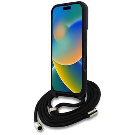 Guess 4G Big Logo Cord Stap Crossbody Case for iPhone 16 Plus Brown - Apple Cases - Cases - Techbox