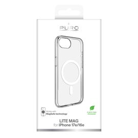 Puro Cover in TPU+PC "LITE MAG" with Magsafe for iPhone 16E, transparent - Apple Cases - Cases - Techbox