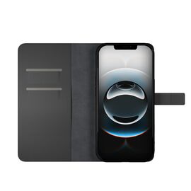 Puro Eco-Leather Case for iPhone 16E W/horiz.flip+2 Card Slot+Banknote Pocket+Cover Black - Apple Cases - Cases - Techbox
