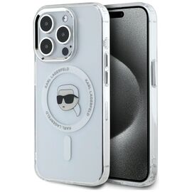 Karl Lagerfeld IML Metal Karl Head MagSafe Case for iPhone 15 Pro White - Uncategorized Cases (2) - Cases - Techbox